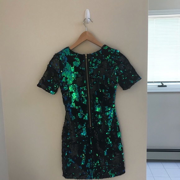 Topshop Sequin Velvet Shift Dress - Picture 5 of 8
